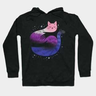 Genderfluid Cat Hug LGBT Pride Flag Hoodie